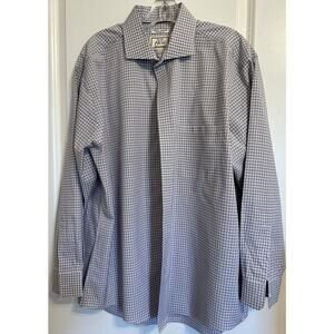 Jos. A. Bank Blue and White Checkered Dress Shirt
